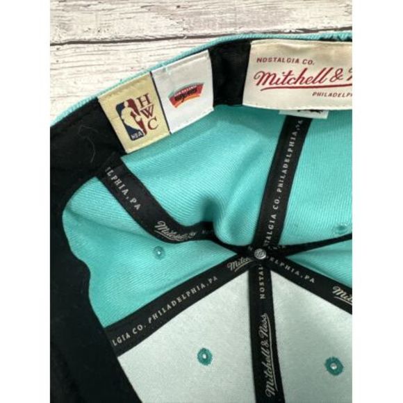New Mitchell & Ness San Antonio Spurs Deadstock Snapback Hat Teal Pink NOS - Picture 9 of 10
